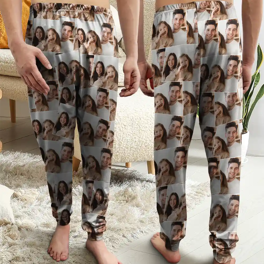 Custom Photo Family Human Pet Pictures - Personalized Pajama Pants