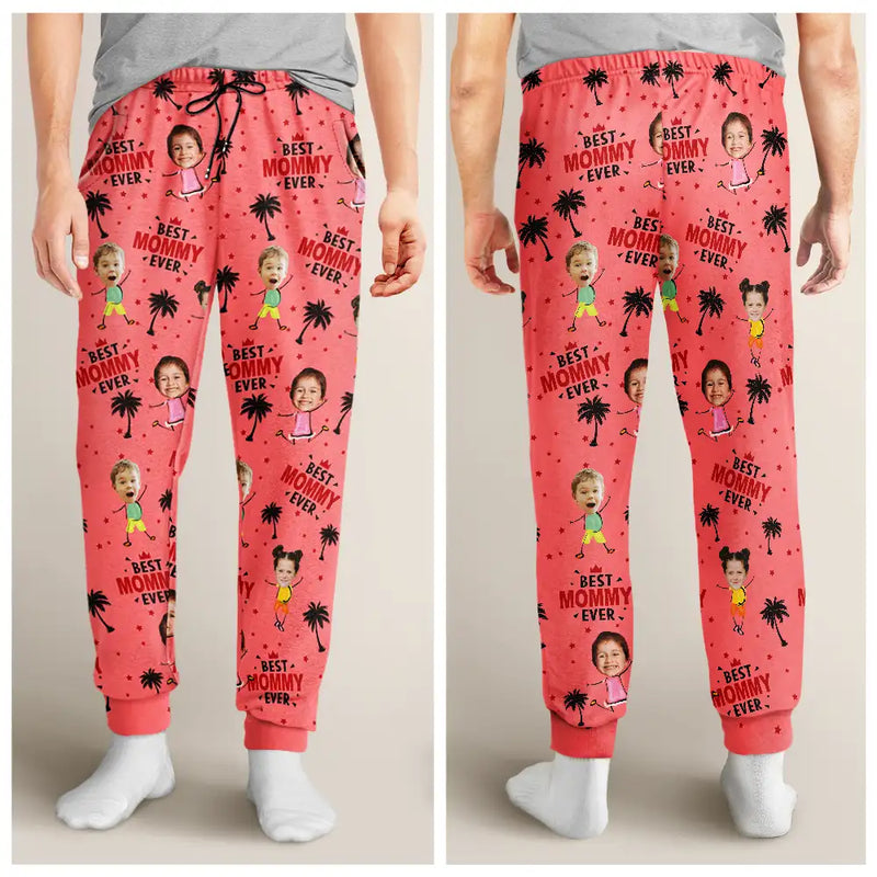 Custom Photo Funny And Cute Best Mom Ever - Personalized Pajama Pants