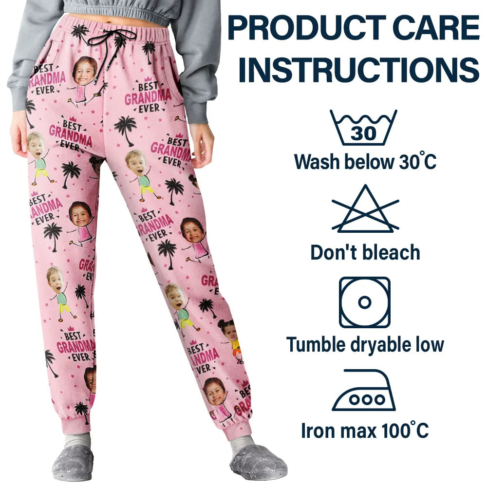 Custom Photo Funny And Cute Best Mom Ever - Personalized Pajama Pants