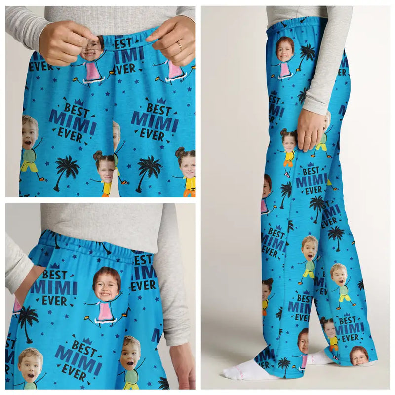 Custom Photo Funny And Cute Best Mom Ever - Personalized Pajama Pants