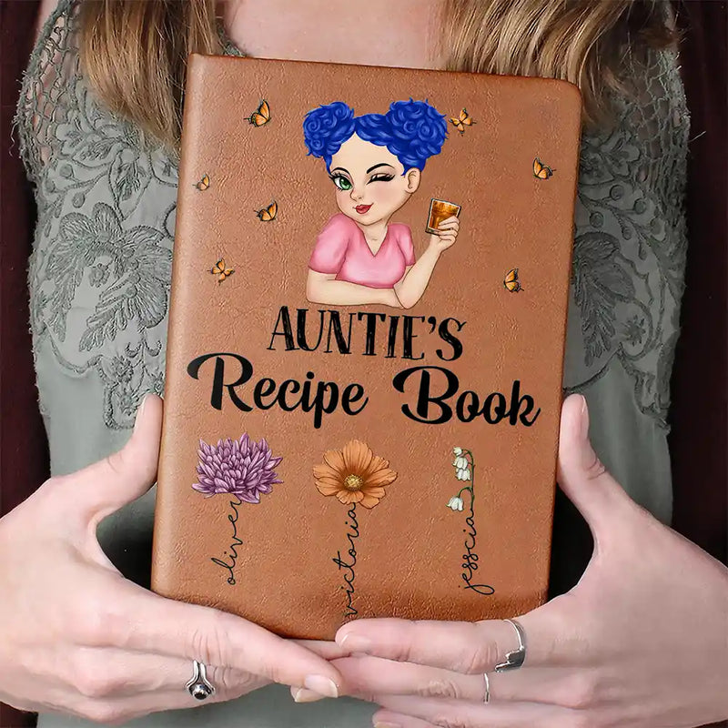 Livre de recettes pour grand-mère, maman, tante - Journal en cuir personnalisé 