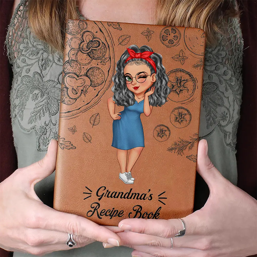 Livre de recettes de femme de bande dessinée - Journal en cuir personnalisé 