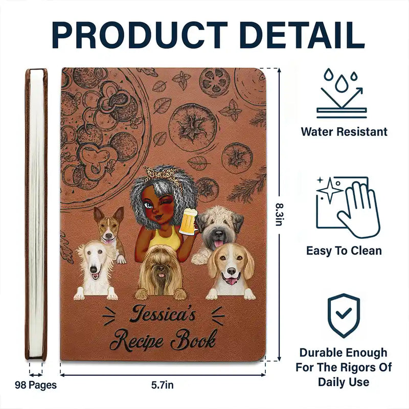 Pet Mom Recipe CookBook - Personalized Leather Journal