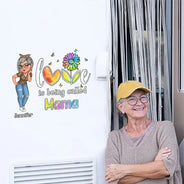 L'amour, c'est être appelé grand-mère, grand-mère, maman - Autocollant décoratif personnalisé 