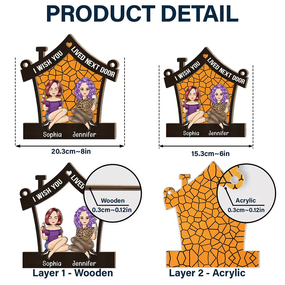 I Wish You Lived Next Door - Personalized Window Hanging Suncatcher Ornament