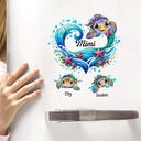 Grandma Mom And Baby Turtles - Personalized Decor Decal