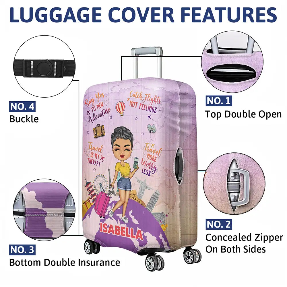 Travel More Worry Less - Personalized Luggage Cover