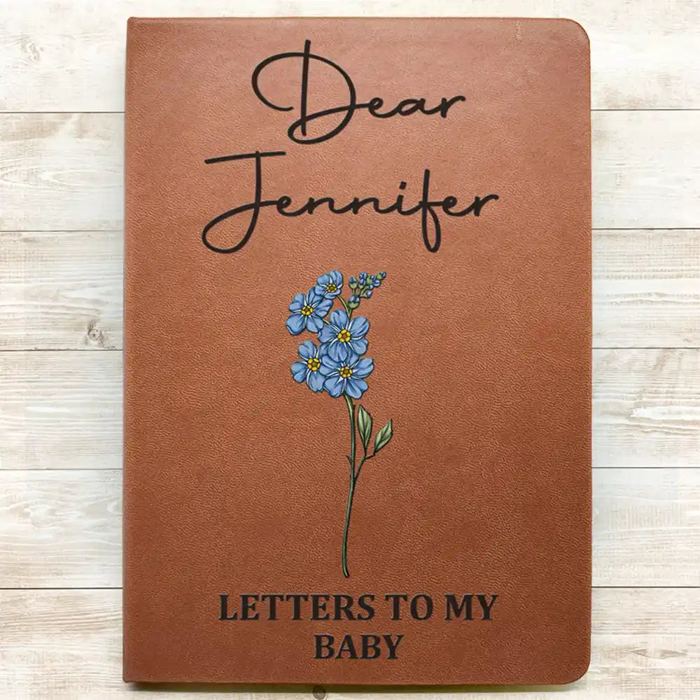 Birth Month Flowers Sketch Letter To My Family - Personalized Leather Journal