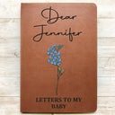 Birth Month Flowers Sketch Letter To My Family - Personalized Leather Journal