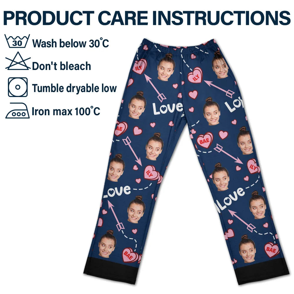Custom Photo I Love You Bae - Personalized Sweatpants