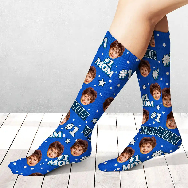 Photo personnalisée pour enfants : 1 papa, 1 maman - Chaussettes personnalisées 