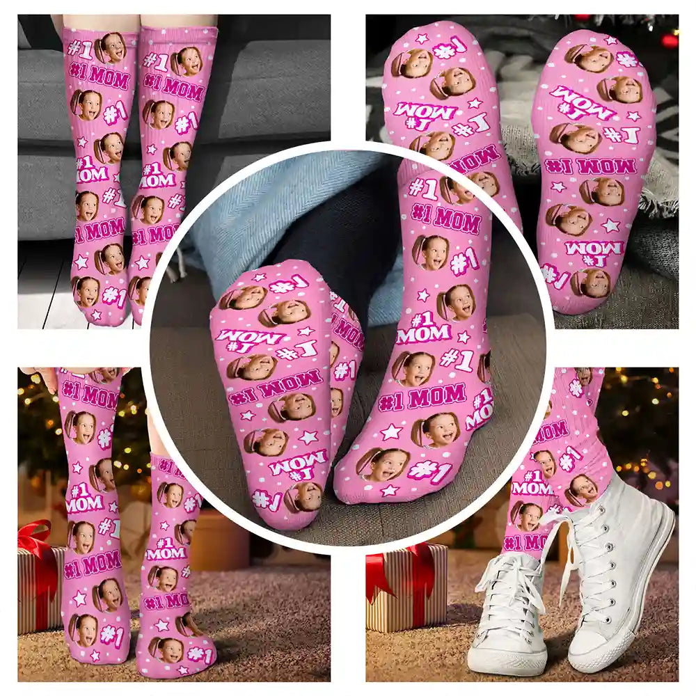 Photo personnalisée pour enfants : 1 papa, 1 maman - Chaussettes personnalisées 