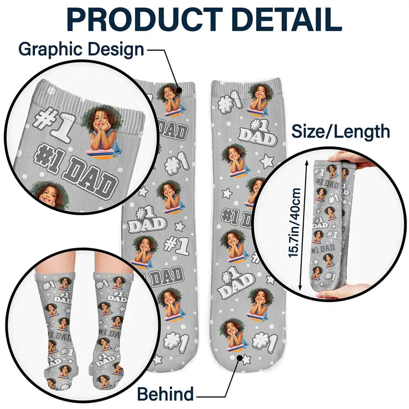 Photo personnalisée pour enfants : 1 papa, 1 maman - Chaussettes personnalisées 