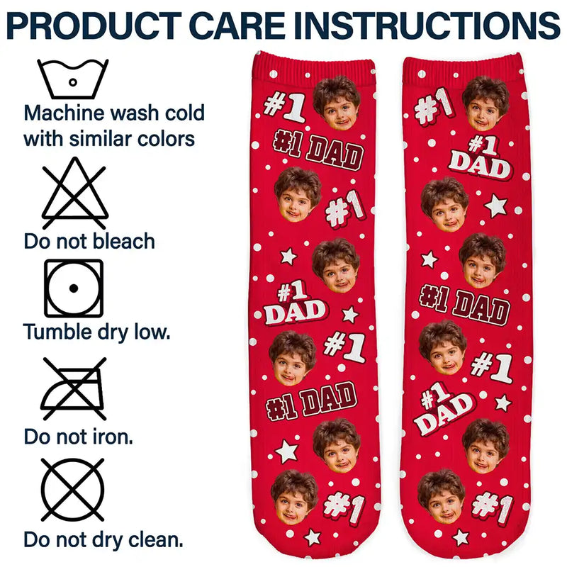 Photo personnalisée pour enfants : 1 papa, 1 maman - Chaussettes personnalisées 