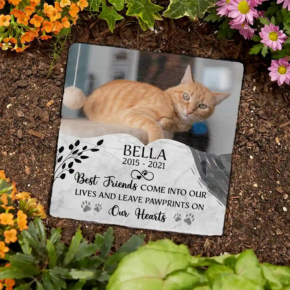 Custom Photo We Loved You With All Our Heart - Personalized Rectangle Memorial Garden Stone
