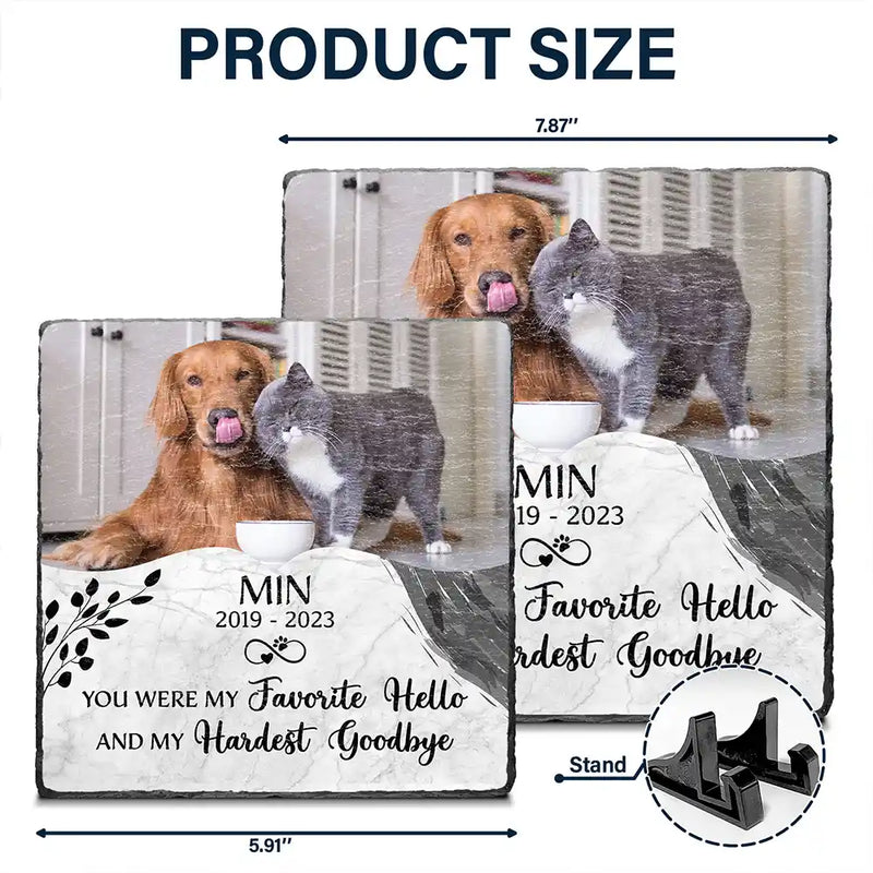 Photo personnalisée « Nous t'aimons de tout notre cœur » - Pierre commémorative rectangulaire personnalisée pour jardin 