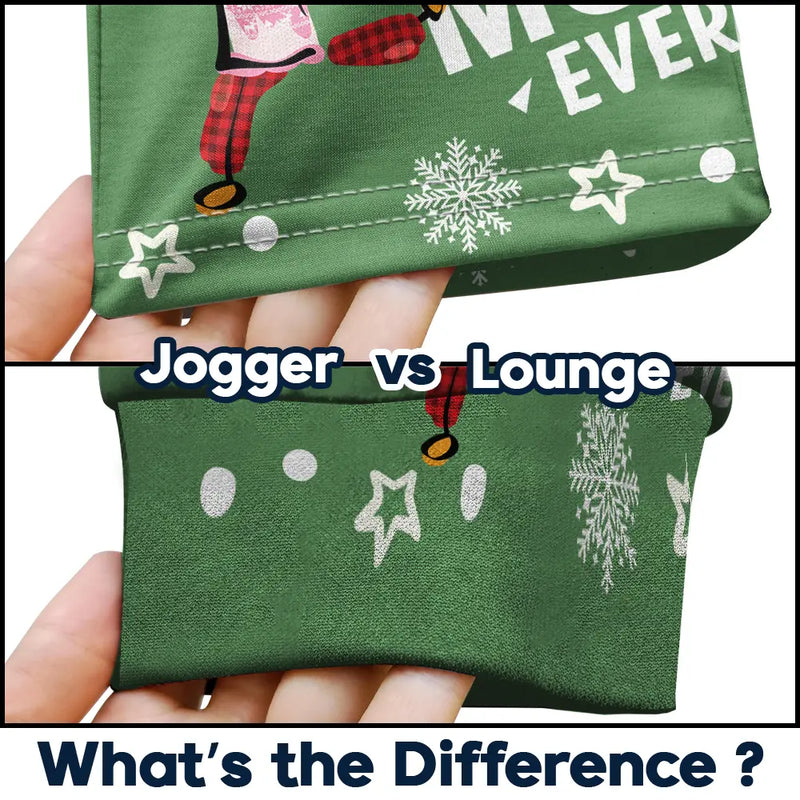 Photo personnalisée de la meilleure maman et grand-mère de tous les temps, motif sapin - Pantalon de survêtement personnalisé 