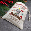 Joyeux Noël, Meowy Catmas, drôle de dessin animé, chien et chat - Sac cadeau personnalisé 