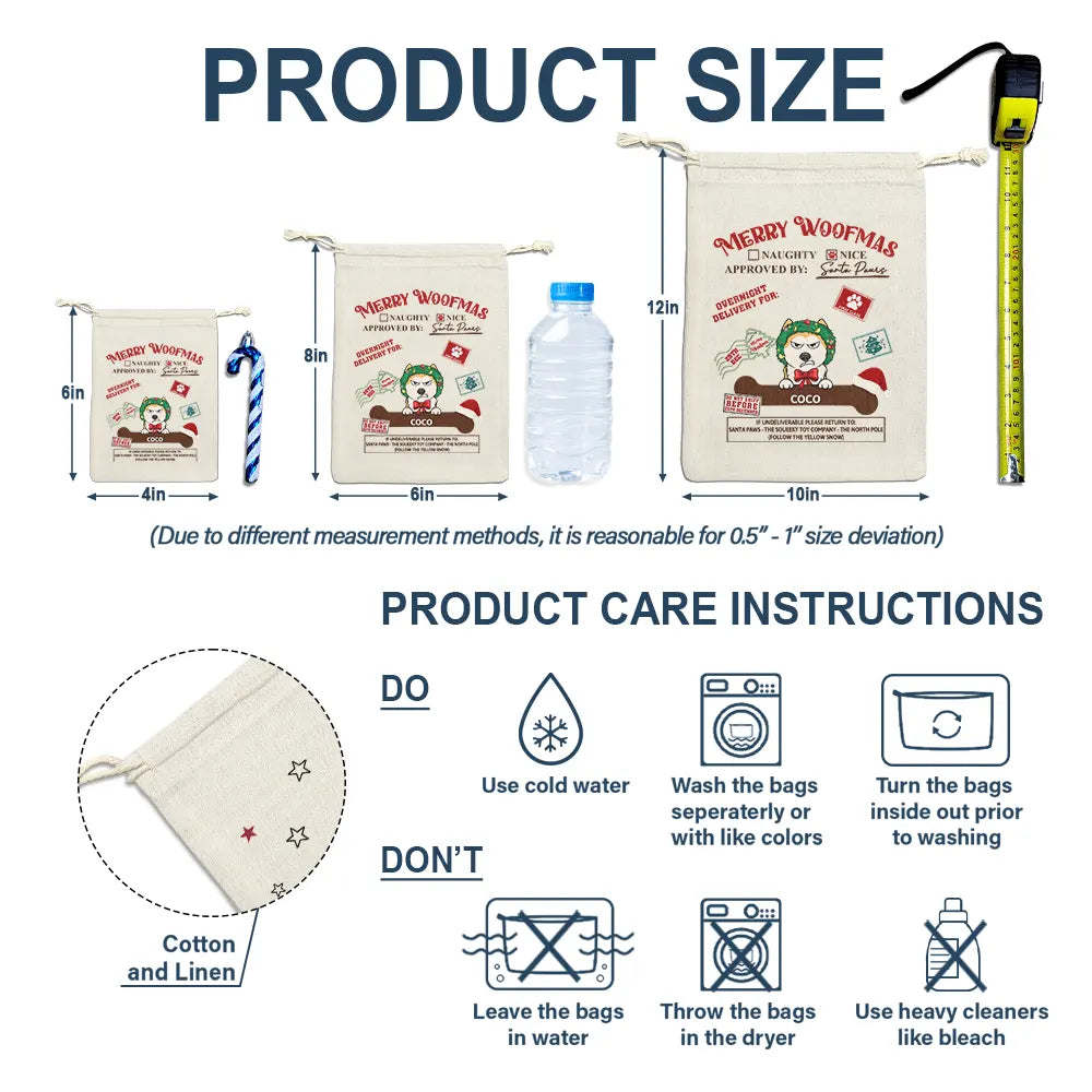 Joyeux Noël, Meowy Catmas, drôle de dessin animé, chien et chat - Sac cadeau personnalisé 