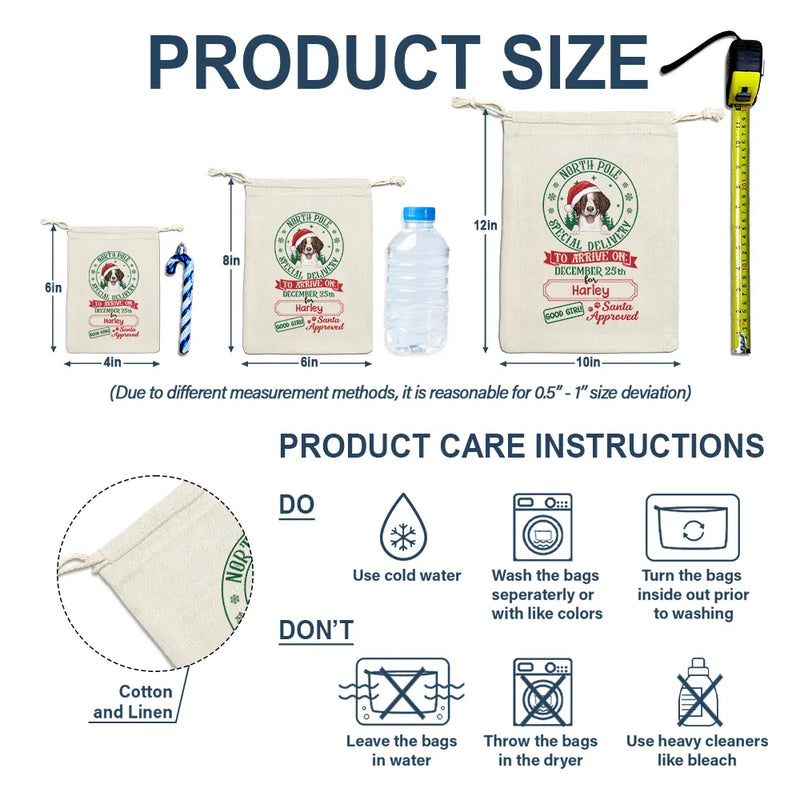 North Pole Special Delivery From Santa Paws - Personalized Favor Bag