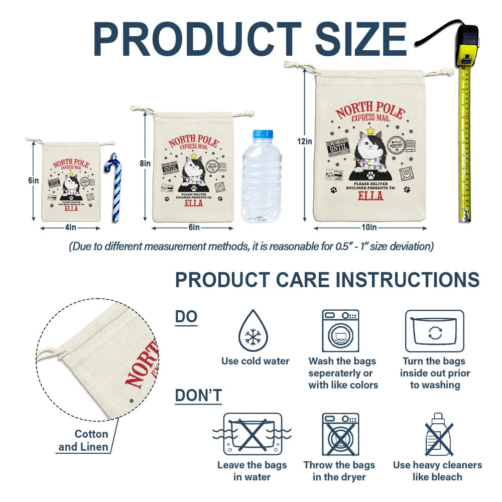 North Pole Santa Paws Sack Funny Pet - Personalized Favor Bag