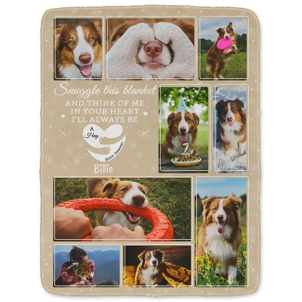 Custom Photo Memorial Think Of Me In Your Heart - Personalized Fleece Blanket, Sherpa Blanket