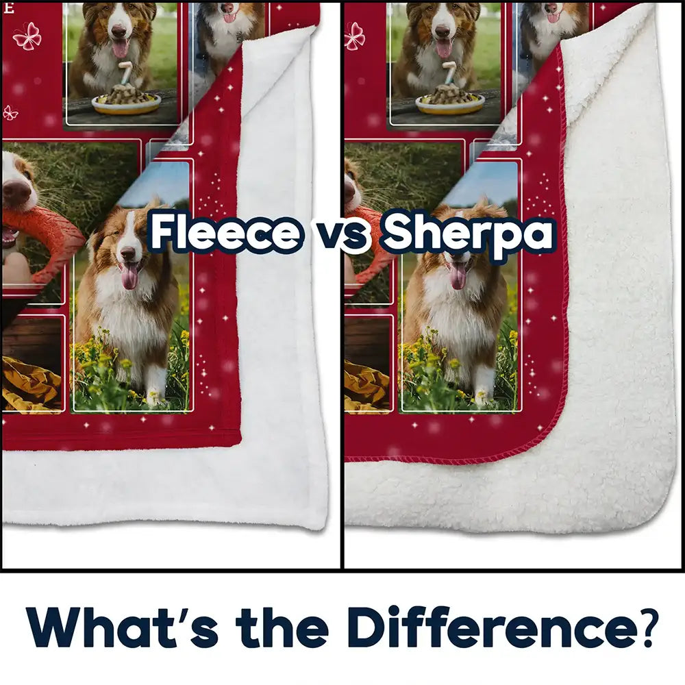 Custom Photo Memorial Think Of Me In Your Heart - Personalized Fleece Blanket, Sherpa Blanket