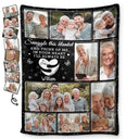 Custom Photo Memorial Think Of Me In Your Heart - Personalized Fleece Blanket, Sherpa Blanket