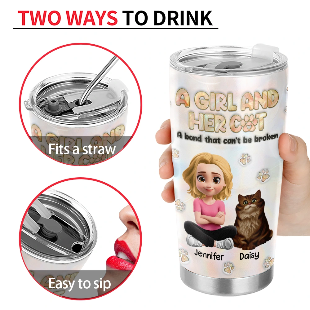 Nacre Effect A Girl And Her Fur Babies - Personalized Tumbler