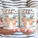 Top Market, Humorous, Old Couples, Gift For Couples, Vector - Naked Old Couple It's You And Me - Personalized Mug