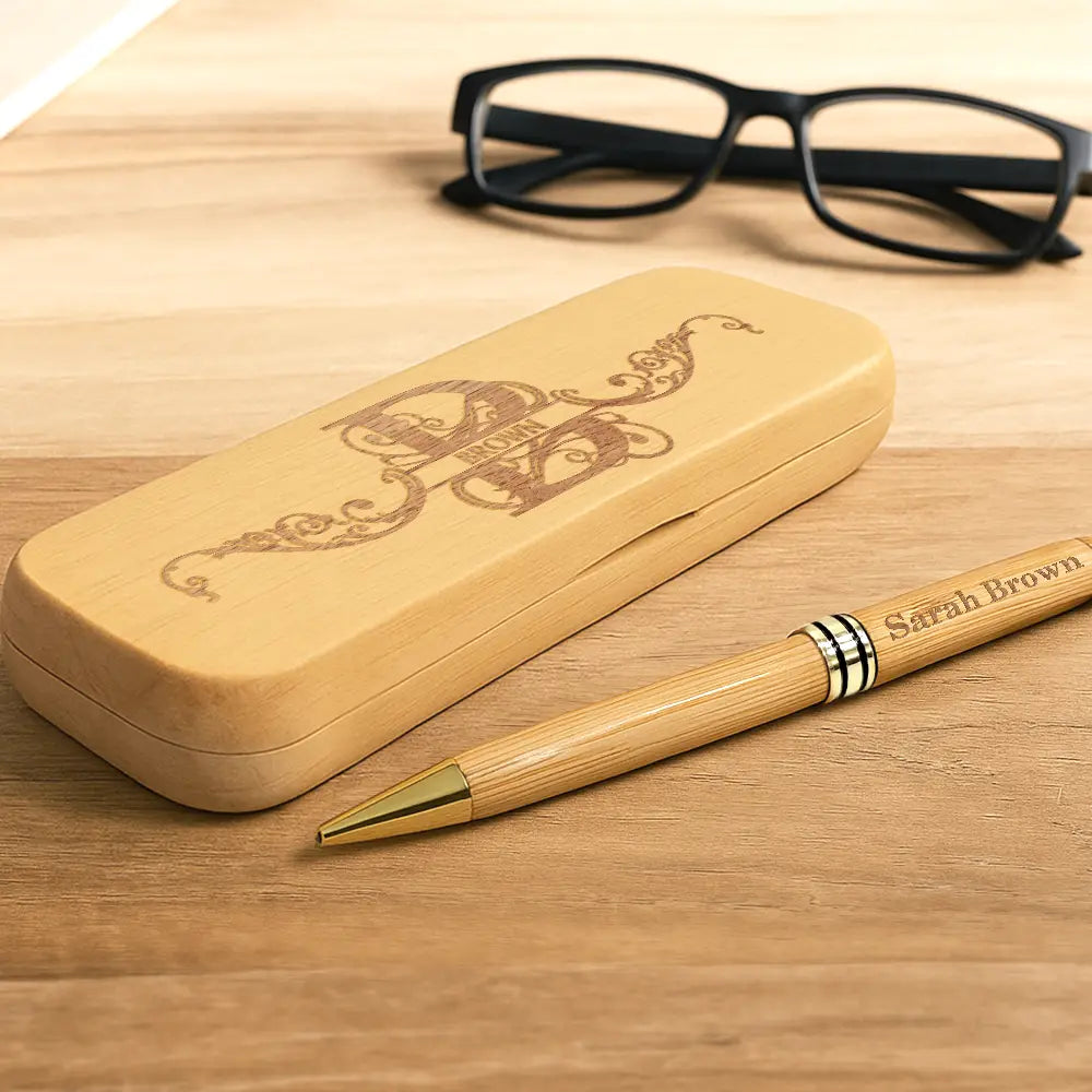 Gift For Yourself - Name Monogram - Personalized Wooden Pen Set