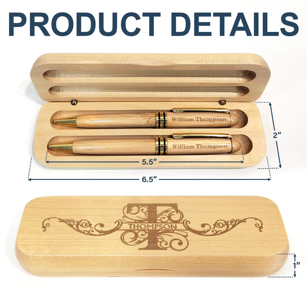 Name Monogram - Personalized Wooden Pen Set – Wander Prints