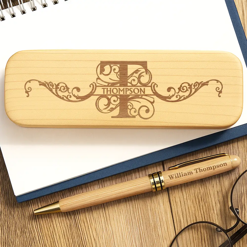 Pen Sticker Name Frame Name Monogram - Personalized Wooden Pen Set – Wander Prints