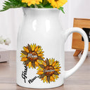 Gift For Grandma,Gift For Mother,Gift For Wife,Happy - Nana Auntie Mom Family Sunflower - Personalized Ceramic Flower Vase