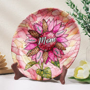 Gift For Grandma,Gift For Mother,Happy - Nana Auntie Mom Family Sunflower - Personalized Ceramic Plate