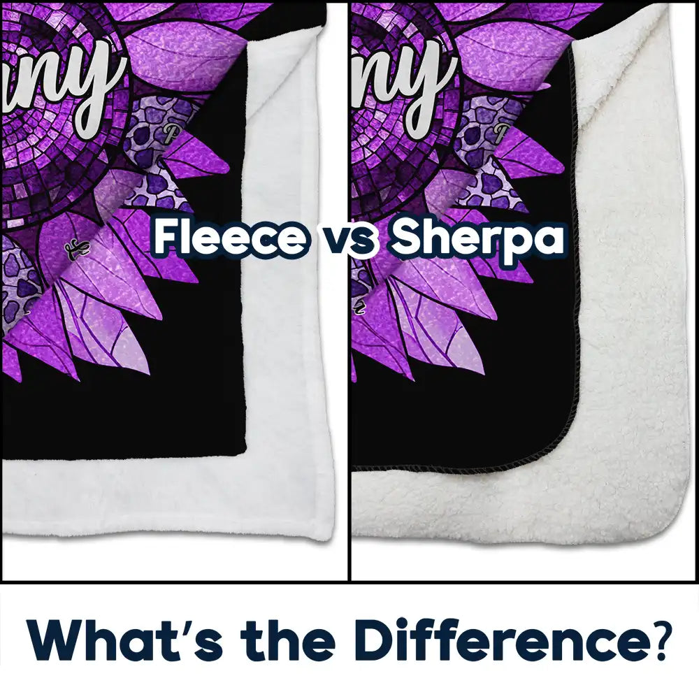 Gift For Grandma,Gift For Mother,Gift For Wife - Nana Auntie Mom Family Sunflower - Personalized Fleece Blanket, Sherpa Blanket