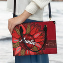 Gift For Mother, Gift For Grandma, Love, Gift For Wife - Nana Auntie Mom Family Sunflower - Personalized Leather Bag