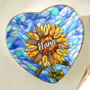 Gift For Grandma,Gift For Mother,Happy,Icon - Nana Auntie Mom Family Sunflower - Personalized Ring Dish