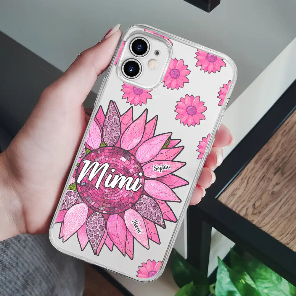 Gift For Grandma, Gift For Mother, Gift For Wife, Happy - Nana Grandma Mom Birth Flowers - Personalized Clear Phone Case