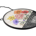 Gift For Grandma,Gift For Mother,Gift For Wife,Happy - Nana Grandma Mom Birth Flowers - Personalized Stained Glass Window Hanging Suncatcher