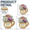 Gift For Grandma,Grandma - Grandkids,Happy - Nana Grandma's Garden Birth Month Flower - Personalized Window Hanging Suncatcher Ornament