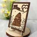 Gift For Mother,Gift For Grandma - Nana Mama Bear - Personalized 2-Layered Wooden Plaque With Stand