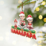 Gift For Grandparents, Parents, Christmas, Happy - Nana Mama Papa 3D Effect - Personalized Custom Shaped Acrylic Ornament