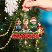 Gift For Grandparents, Parents, Christmas, Happy - Nana Mama Papa 3D Effect - Personalized Custom Shaped Acrylic Ornament