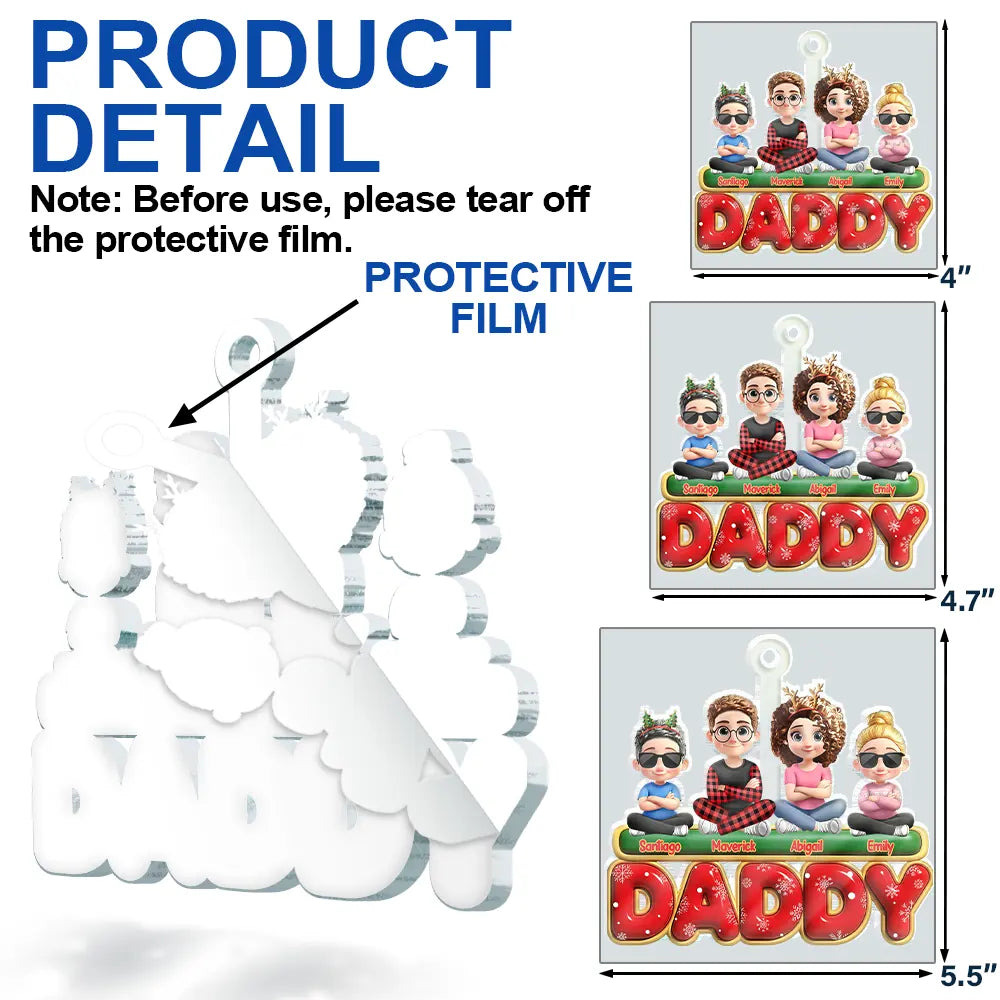 Gift For Grandparents, Parents, Christmas, Happy - Nana Mama Papa 3D Effect - Personalized Custom Shaped Acrylic Ornament