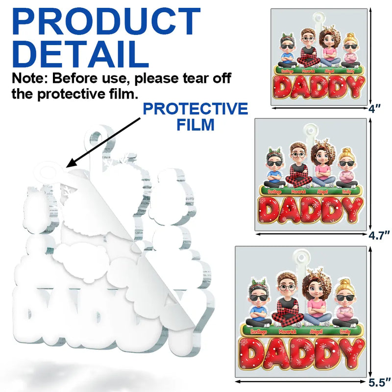 Gift For Grandparents, Parents, Christmas, Happy - Nana Mama Papa 3D Effect - Personalized Custom Shaped Acrylic Ornament