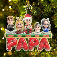 Gift For Grandparents, Parents, Christmas, Happy - Nana Mama Papa 3D Effect - Personalized Custom Shaped Acrylic Ornament