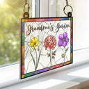 Gift For Mother,Gift For Grandma -Nana's Garden Full Of Colors Birth Flower Grandkids - Personalized Window Hanging Suncatcher Ornament