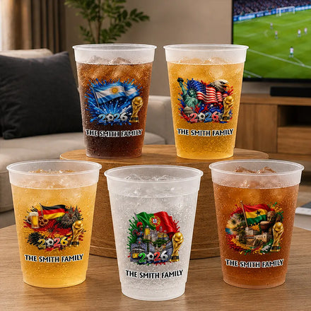 National Flag Soccer Lover - Personalized Frosted Cups