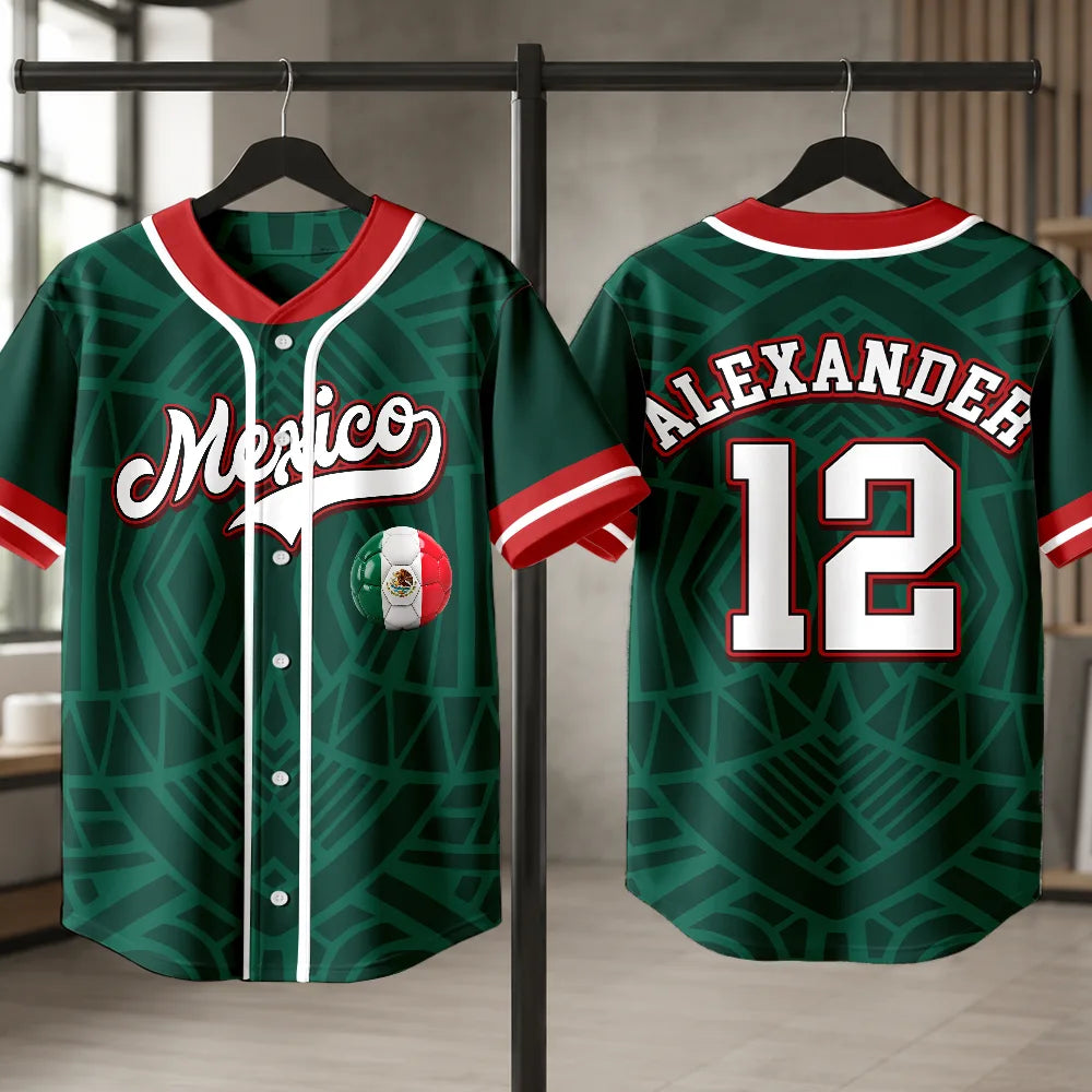 Summer, Football (Soccer), Gift For Yourself, Proud, Summer Soccer Games, Custom Text - National Pride for Soccer Lovers - Personalized Baseball Jersey Shirt